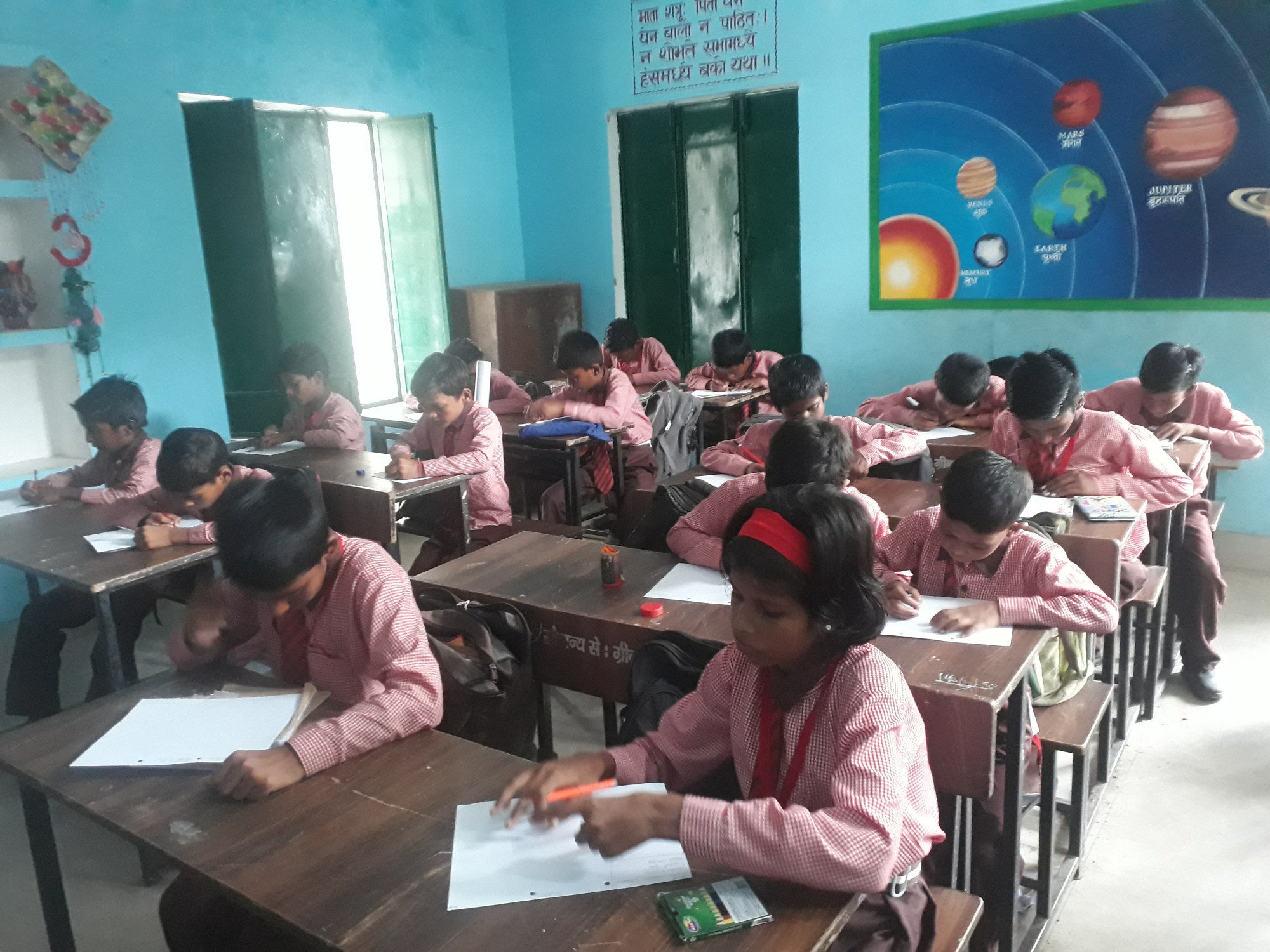 Helping built school Infrastructure